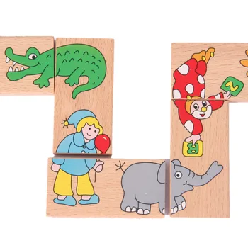 15vnt vaikų Žaislų Mediniai Žaislai Gyvūnų Domino, Dėlionės Aukštos Kokybės Švietimo Žaislai, Kūdikių Gimtadienio Dovana