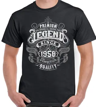 2019 Mados Vasaros Stilius Premium Legenda nuo 1958 m. 60 ANNIVERSAIRE Hommes T-shirt drole 60 ans haut Tee marškinėliai