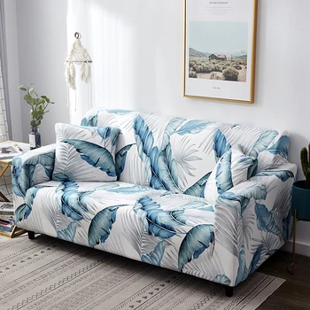 Augalų spausdinti sofa dangtelis baltos už kambarį už augintiniai Kampe sofos padengti elastinga ruožas vieno, kurių skerspjūvio sofa-lova, fotelis