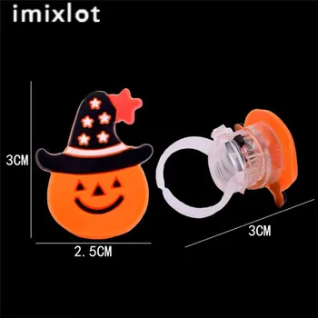 Imixlot 20Pcs/Daug Plastiko Šviečianti LED Blykste Piršto Šviesos Kūrybos Moliūgų Žiedas Vaikams Helovinas Dovana Anillos