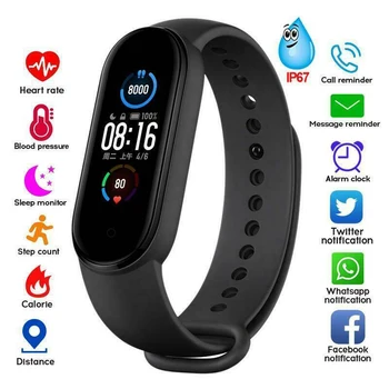 M5 Smart Watch Band Apyrankė Atsparus Vandeniui Smartwatch Riešo Kraujospūdžio, Širdies Ritmo Fitness Tracker Apyrankės Apyrankė