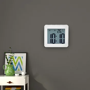 Naujas Skaitmeninis Vonios kambarys Laikrodžiai Paprastas LCD Elektroninis Laikrodis atsparus Vandeniui Laikrodžiai Temperatūros Vonios kambarys Žadintuvas Kabinti Laikmatis