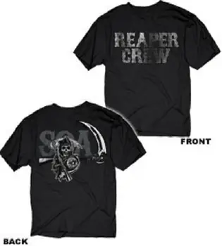 Oficialiai Licencijuotos Anarchijos Sūnūs Reaper Įgulos Sluoksniuotos Piktogramos Adult T-Shirt Suaugusiųjų Vasaros Streewear Dydis:S-3Xl