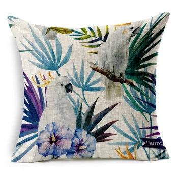 Tropinių augalų flamingo pagalvėlė padengti baudą lino namuose dekoratyvinės pagalvės kokybės spausdintas 45x45cm pagalvę padengti Šiaurės užvalkalas