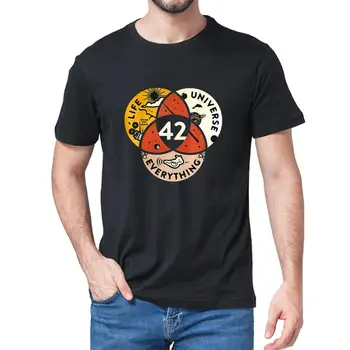 Unisex Medvilnės, 42 Atsakymas Į Gyvenimą, Visatą Ir Viską, Douglas Adams Black vyriški T-shirt moterims, minkštas tee