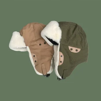 Žiemos Vyrų Moterų Karinė Skrybėlę Sovietų rusijos Raudonosios Armijos Cap Plus Švelnus Paminkštintas Purus Skrybėlę Dviračiais Šalčio Ir Vėjo Ausies Slidinėjimo Kepurė