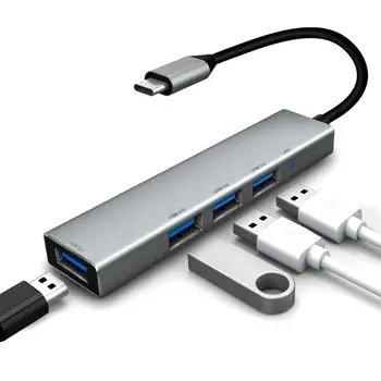 3.1 Tipas-C su USB 3.0 Kelias 4 Uostų Keitiklio Kabelį Hub Adapteris Nešiojamas Doko Stotis windows XP, Mac OS Linux
