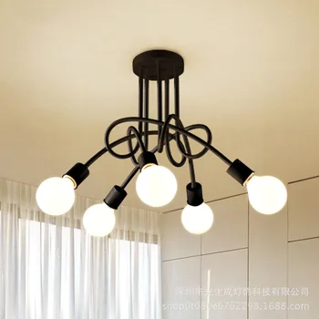 American retro kaustytomis geležies LED E27 lubų lempa juoda ir balta lempa kambarį lubų lempa apdaila namo apšvietimas