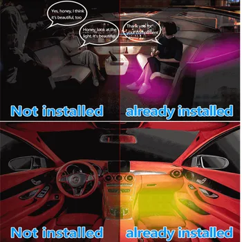 Automobilio Salono Atmosfera, Šviesos RGB LED Šviesos Juostelės Su USB Belaidžio Nuotolinio&APP Muzikos Valdymo Automobilių Automobilių Dekoratyvinės Lempos