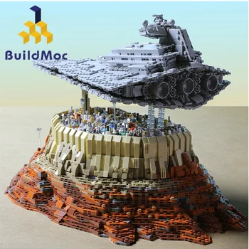 BuildMoc drednoutas Naują StarWars Kruizinis Laivas Imperija Per Jedha Miestas SS Kūrimo Bloką Žaislas Kalėdų Dovana