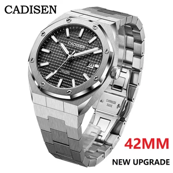 CADISEN Top Brand 2020 Naujas 42MM Populiarus Vyrų Mechaninis Laikrodis Nerūdijančio Plieno Žiūrėti 100M Vandeniui Laikrodžiai reloj hombre