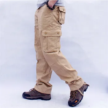 Darbo Drabužiai Vyrams Krovinių Kelnės Atsitiktinis Multi Kišenės Karinis Taktinis Darbo Kelnės Pantalon Hombre Streetwear Armijos Tiesios Kelnės 44