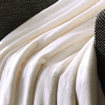 Namų Tekstilės Flanelė Antklodė Žiemos Super Šiltas, Minkštas Antklodės Mesti ant Sofos/Lovos/Kelionės Lėktuvu Kratinys Kietas Lovatiesė Off-Balta