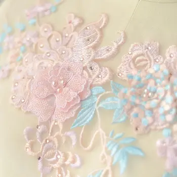 Nemokamas Pristatymas Spalvinga 3D Zawalcowany Siuvinėjimo Nėrinių Pleistras Aplikacijos Gėlės Vestuvių Suknelė Apdaila 