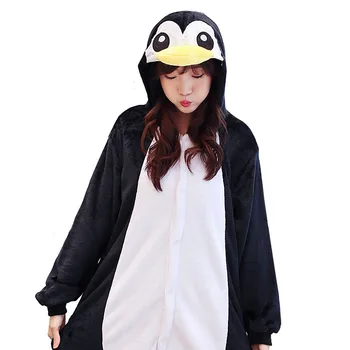 Suaugusieji Kigurumi Pingvinas Pižama Rinkiniai Sleepwear Pyjama Gyvūnų Cosplay Kostiumas Moterims Žiemos Drabužių Mielas Gyvūnų Žiemos Kostiumas