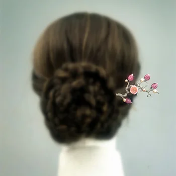Žiedų Plaukų Stick Shell Gėlių Gėlavandenių Perlų Plaukų Lazdos Kinijos Staigius Vestuvių Plaukų Smeigtukai Vinjetė Pince Cheveux WIGO1515